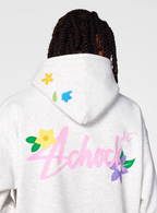 Achock Floral Embroidery Logo Printed Hoodie