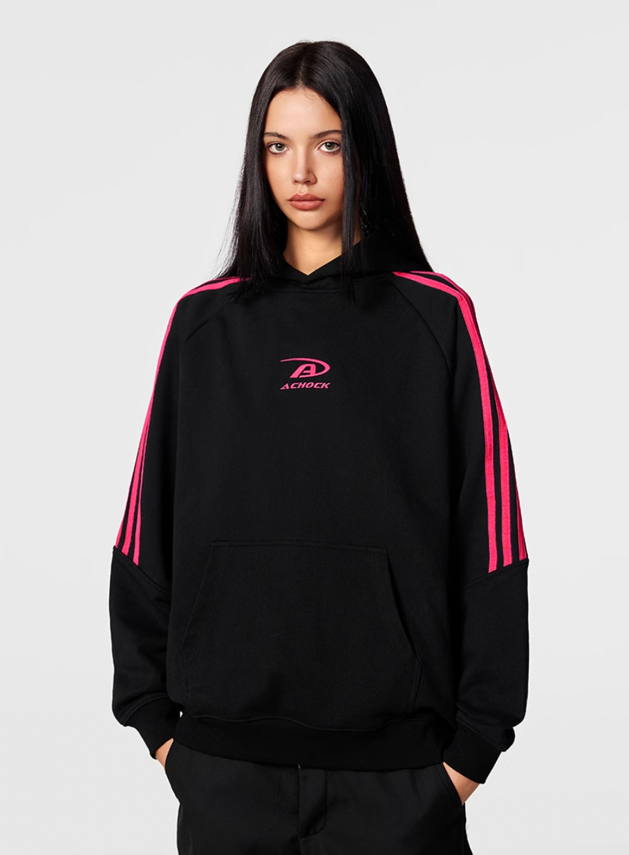 Achock Bar Striped Logo Hoodie