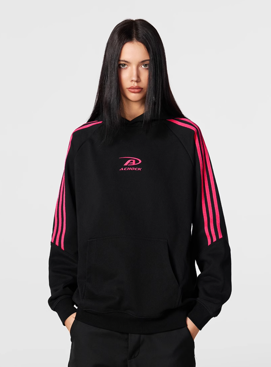 Achock Bar Striped Logo Hoodie