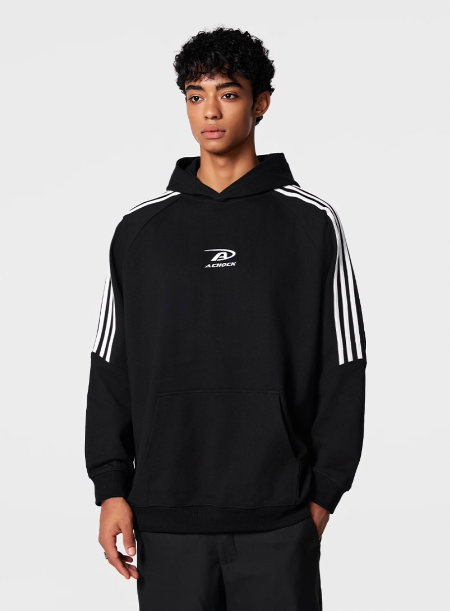 Achock Bar Striped Logo Hoodie