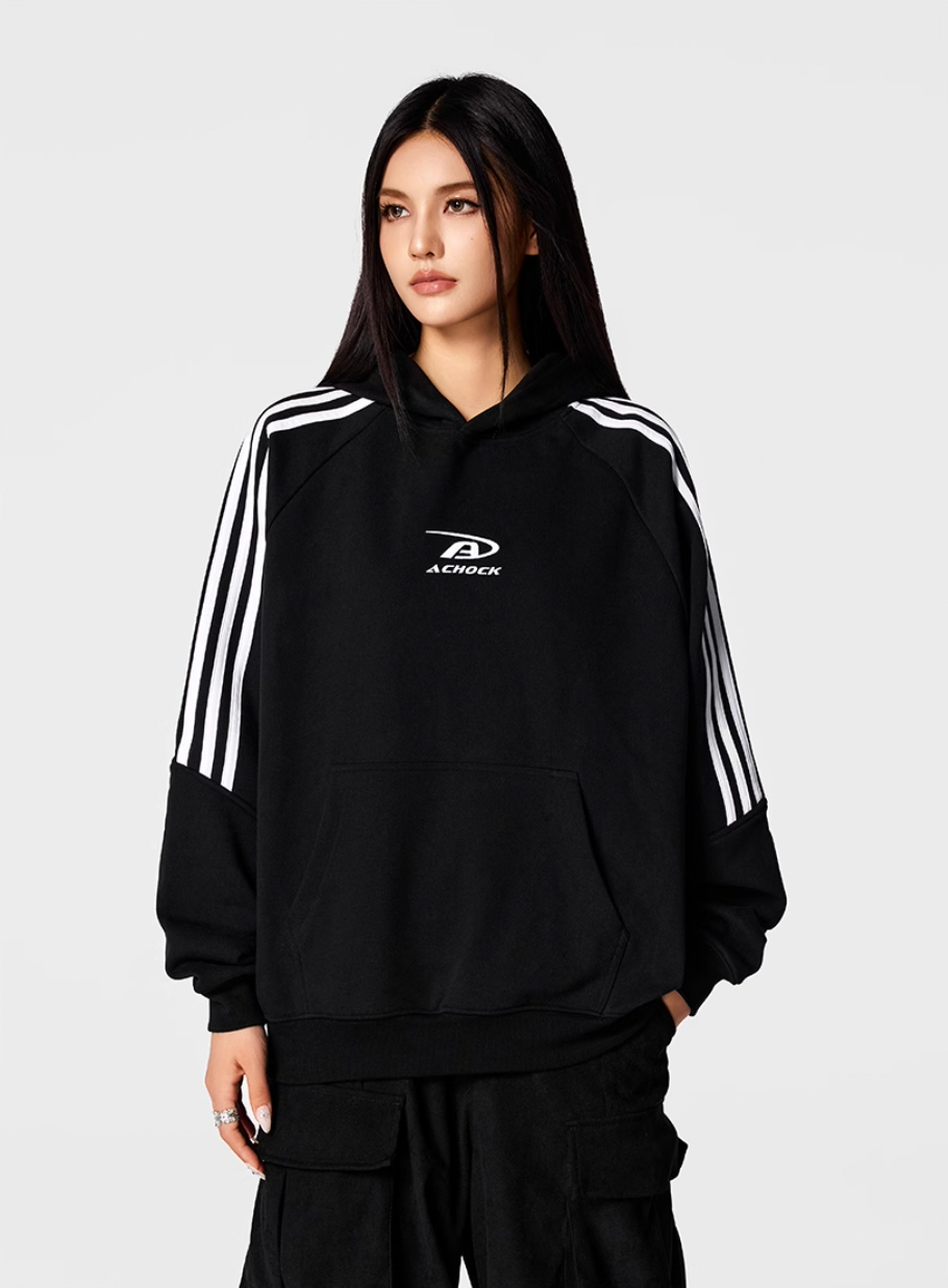 Achock Bar Striped Logo Hoodie