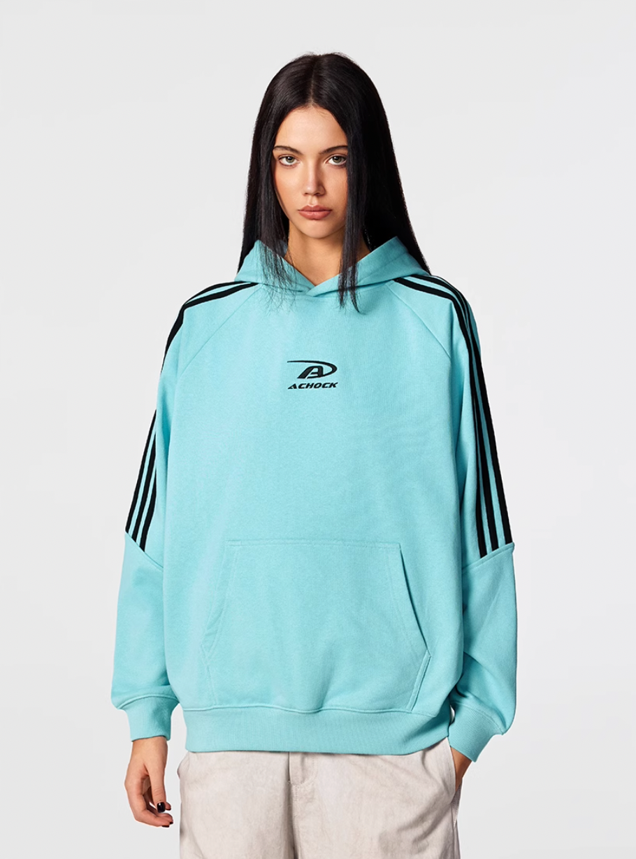 Achock Bar Striped Logo Hoodie