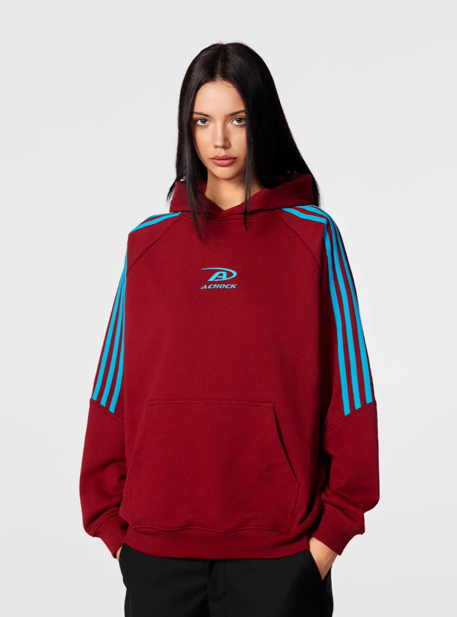 Achock Bar Striped Logo Hoodie