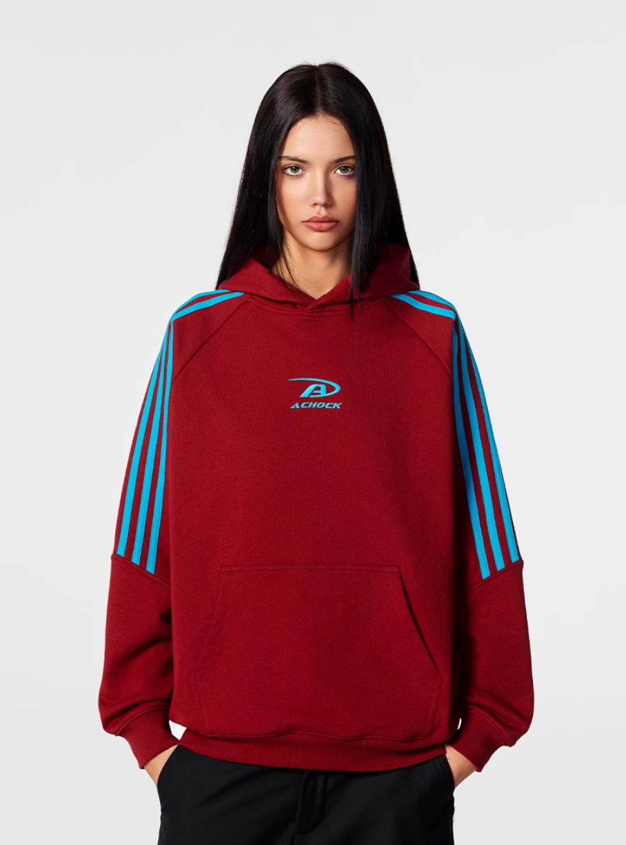 Achock Bar Striped Logo Hoodie