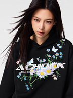 Achock Foam Printed Flower Hoodie