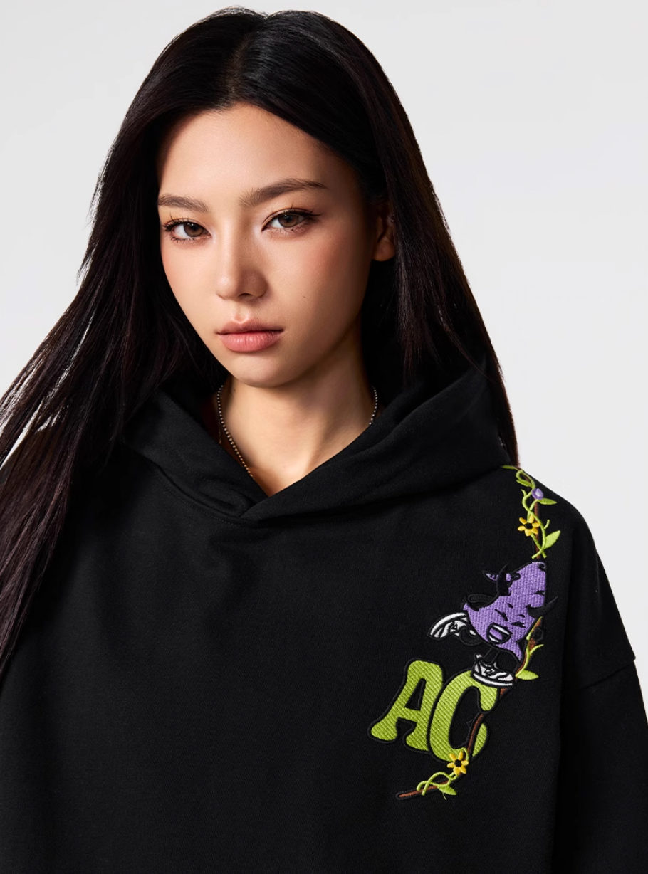 Achock Little Devil Embroidery Hoodie