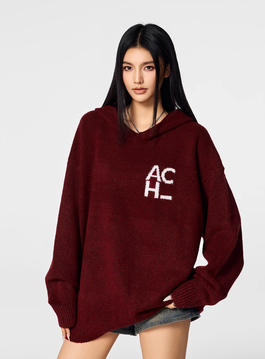 Achock Logo Knit Hoodie