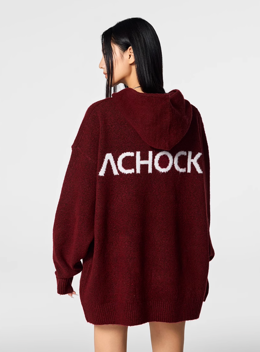 Achock Logo Knit Hoodie