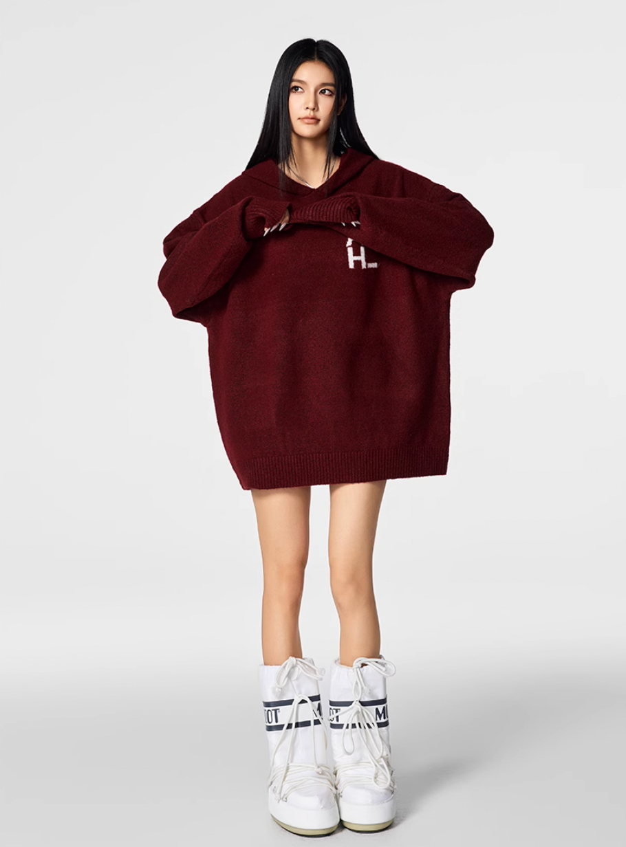 Achock Logo Knit Hoodie