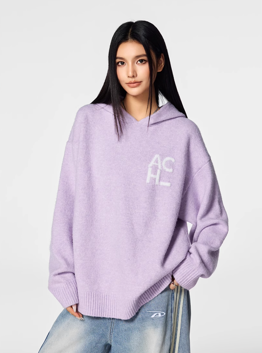 Achock Logo Knit Hoodie