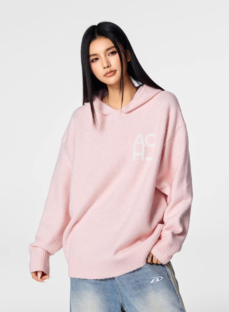 Achock Logo Knit Hoodie