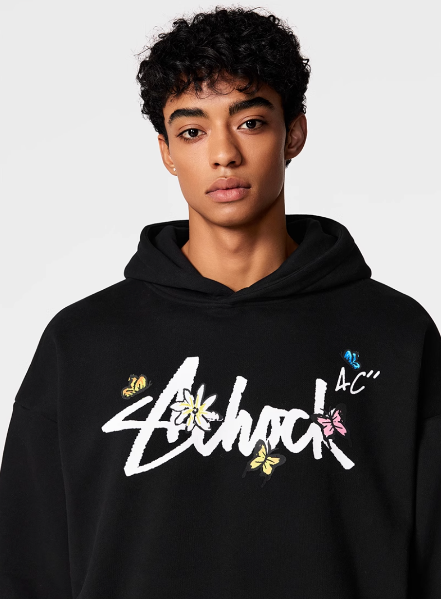Achock Character Pattern Print Hoodie