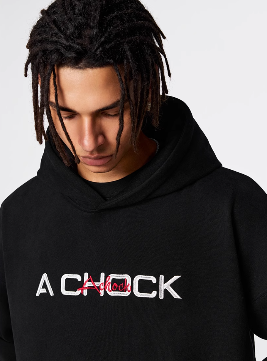 Achock Logo Floral Embroidered Hoodie