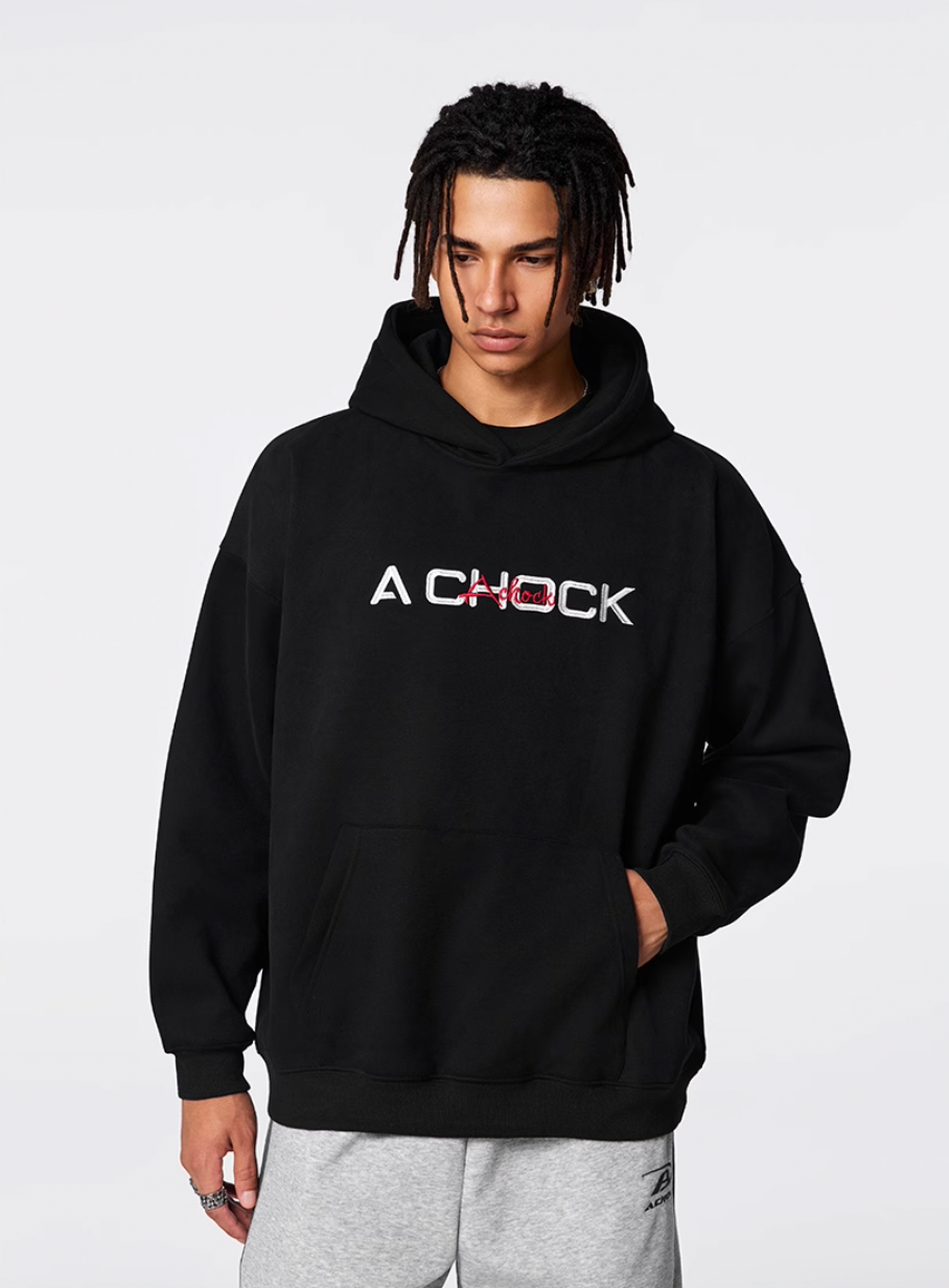 Achock Logo Floral Embroidered Hoodie
