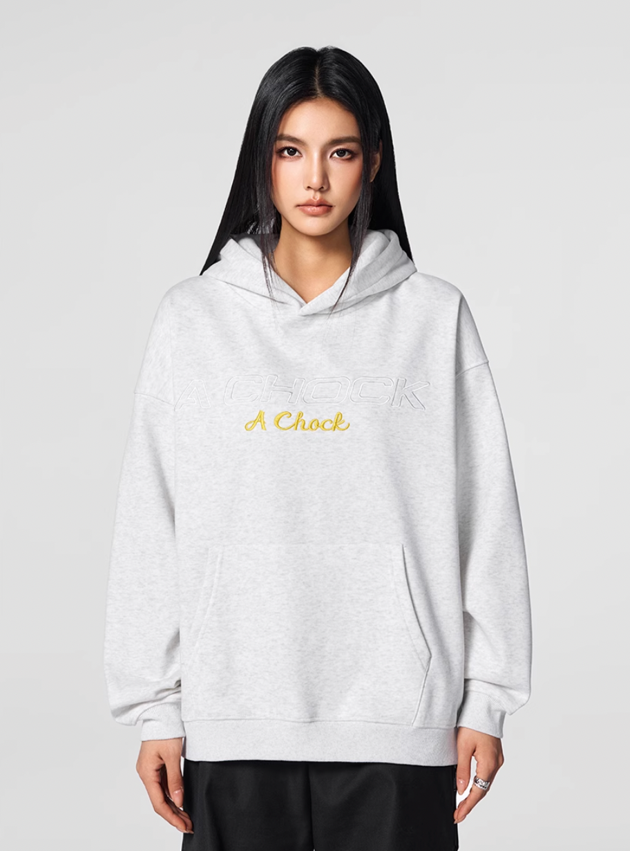 Achock Flower Logo Embroidered Hoodie