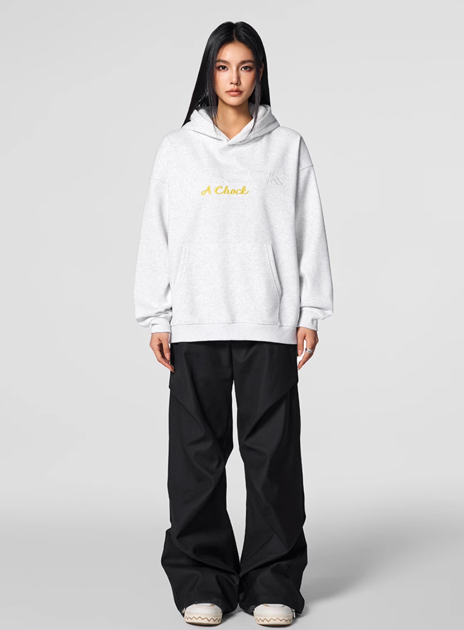 Achock Flower Logo Embroidered Hoodie
