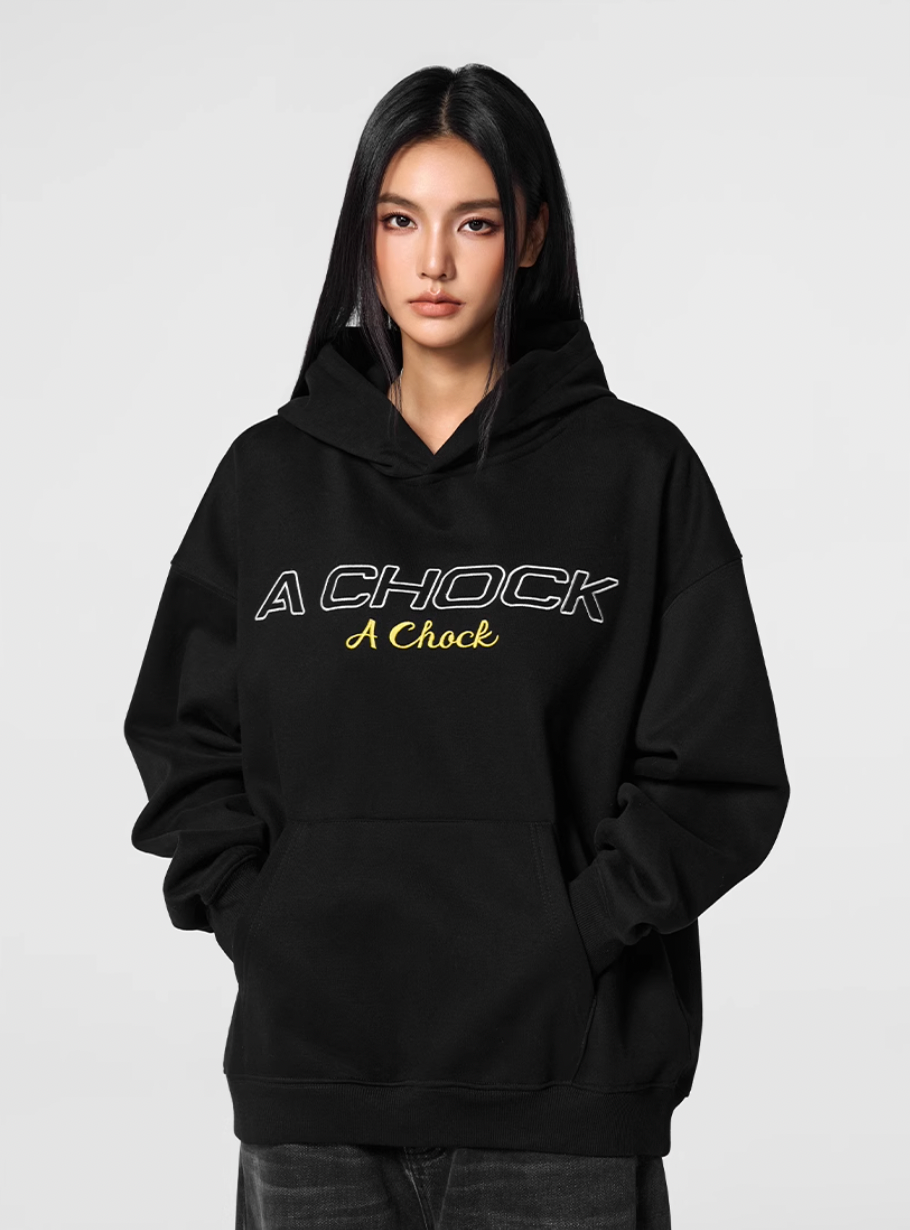 Achock Flower Logo Embroidered Hoodie