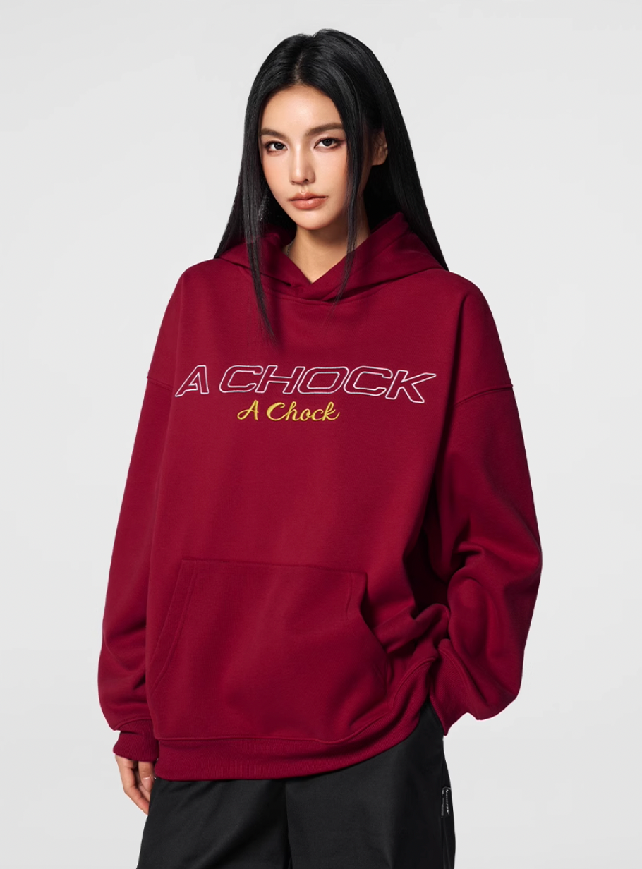 Achock Flower Logo Embroidered Hoodie