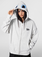 Achock Little Devil Embroidered Plush Zip Up Hoodie