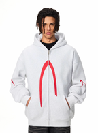 Achock Heavyweight Logo Printed Zip Up Hoodie