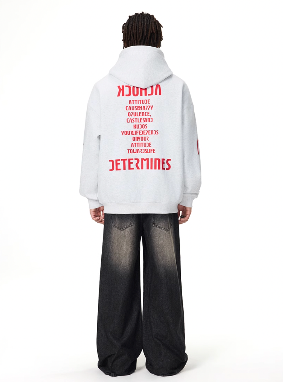 Achock Heavyweight Logo Printed Zip Up Hoodie