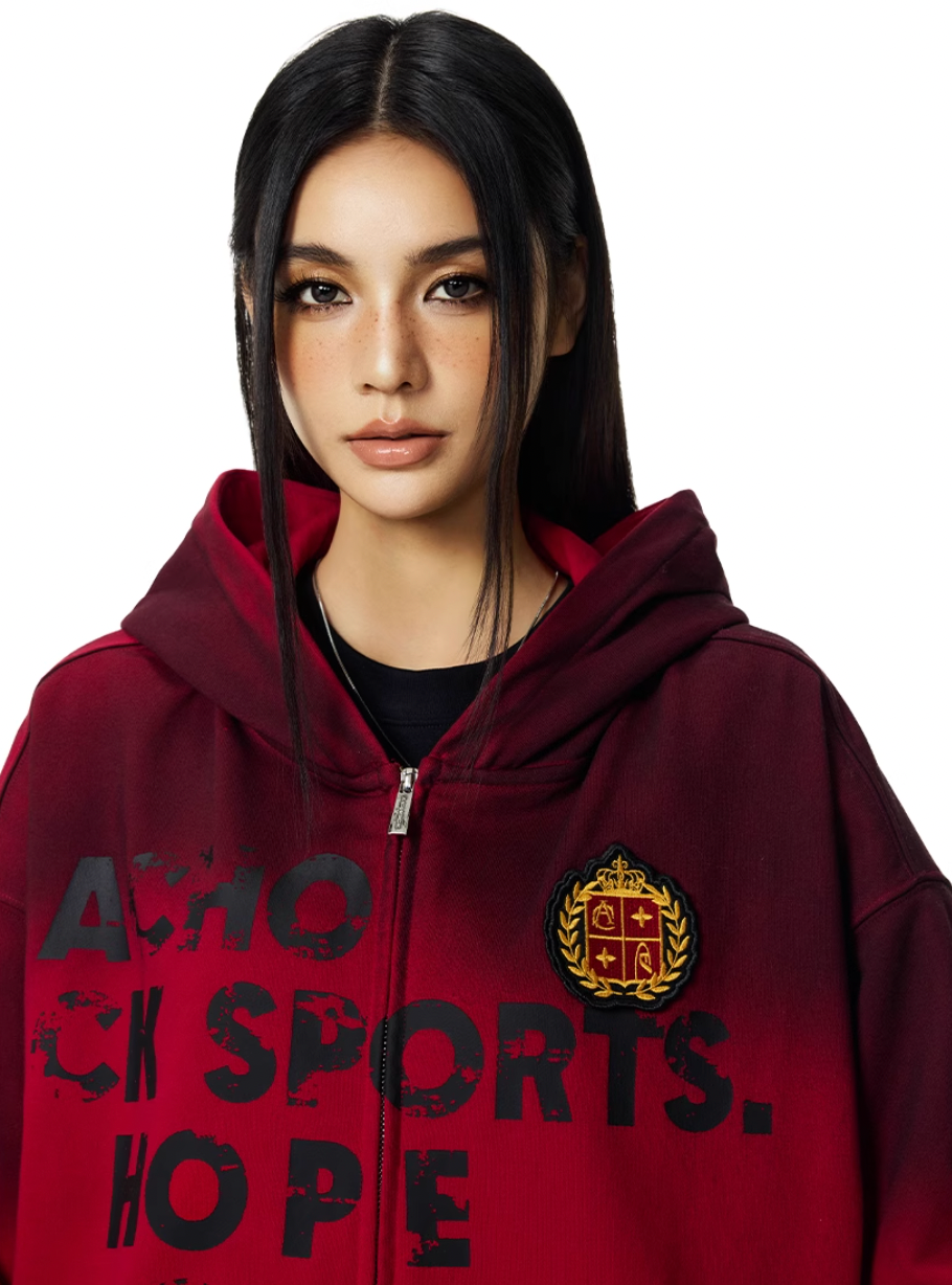 Achock Gradation Zip Up Hoodie