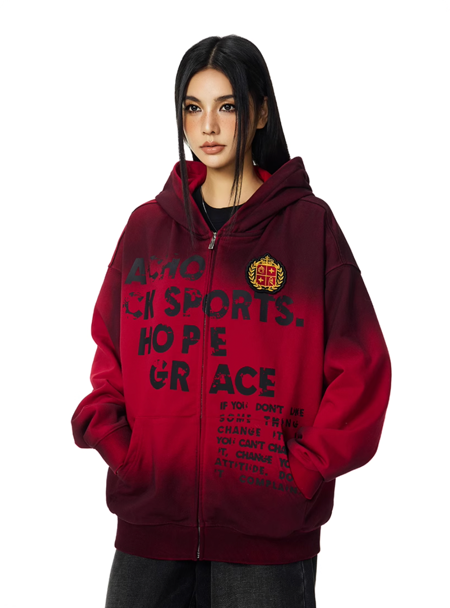 Achock Gradation Zip Up Hoodie
