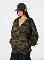 Achock Patch Embroidery Camouflage Zip Up Hoodie
