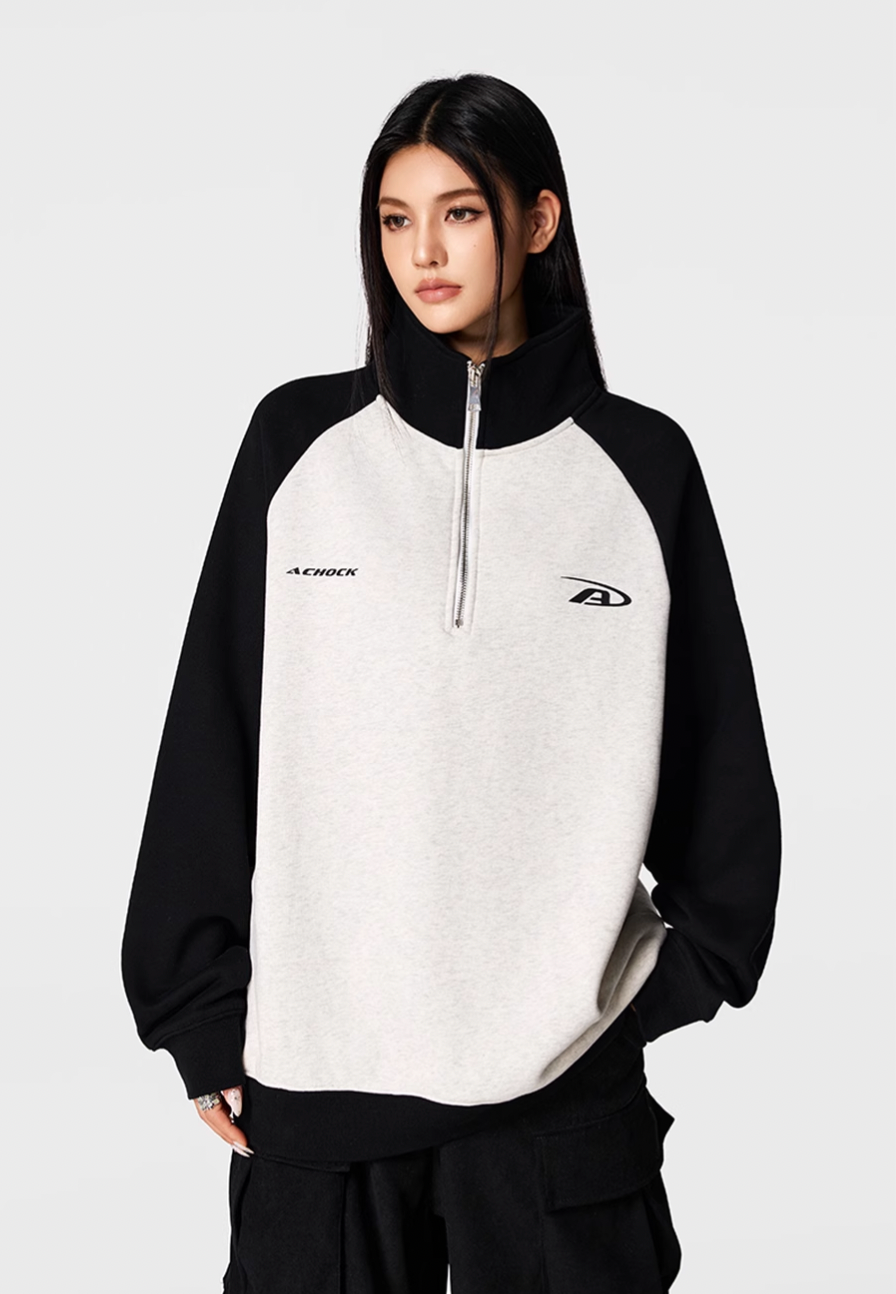 Achock Color Blocking Half-Zip Sweatshirt