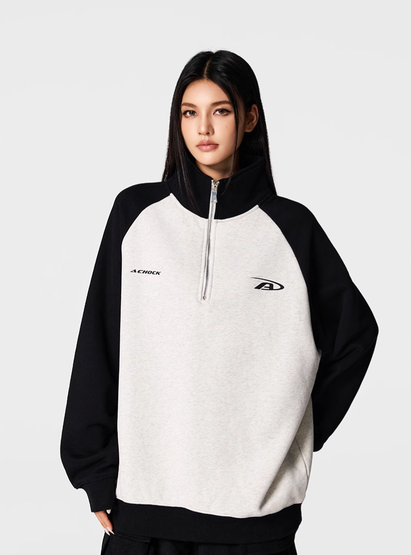 Achock Color Blocking Half-Zip Sweatshirt