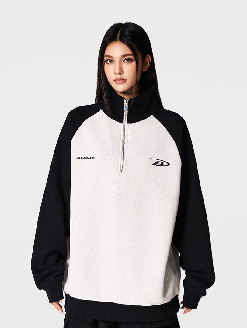 Achock Color Blocking Half-Zip Sweatshirt