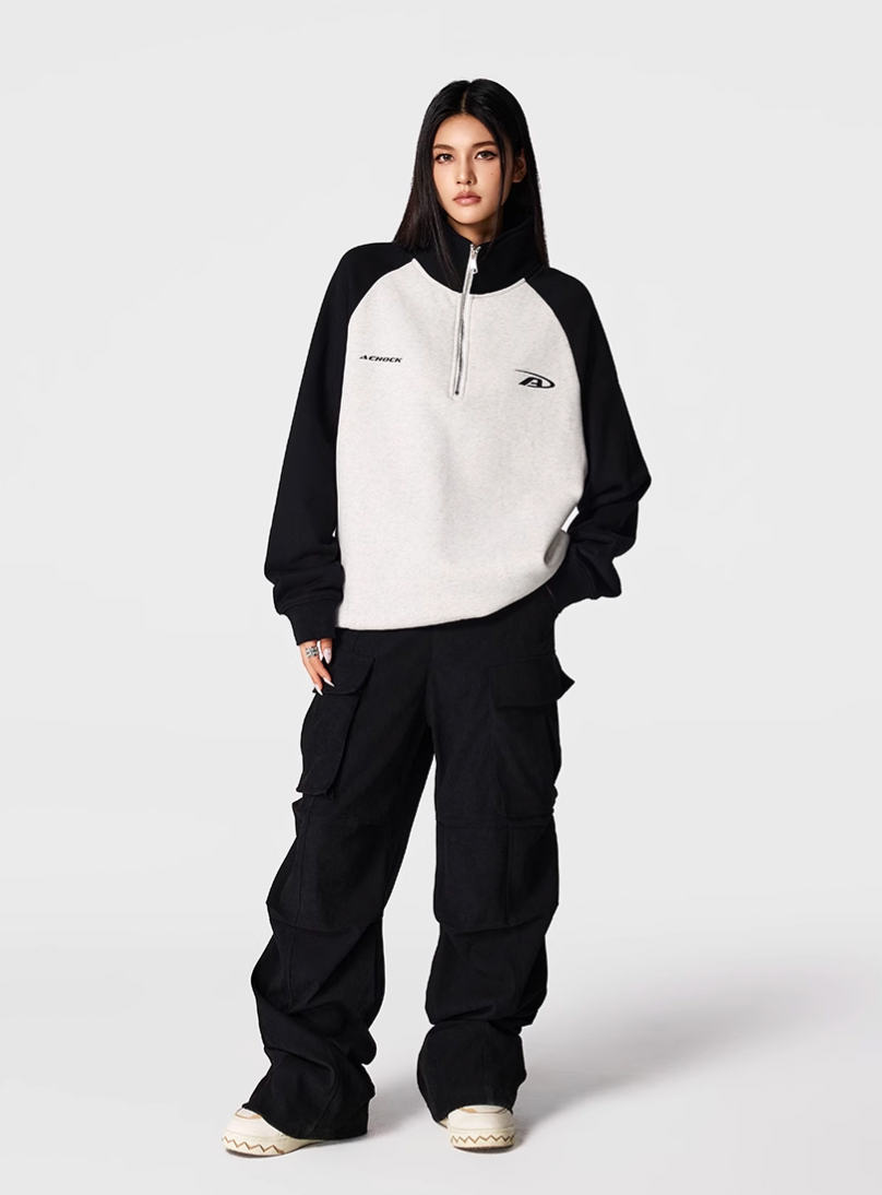 Achock Color Blocking Half-Zip Sweatshirt