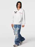 Achock Butterfly Patch Embroidered Half-Zip Sweatshirt