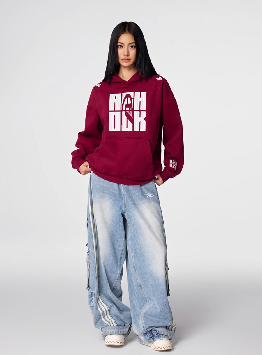 Achock Four Color Heavy Logo Embroidered Hoodie