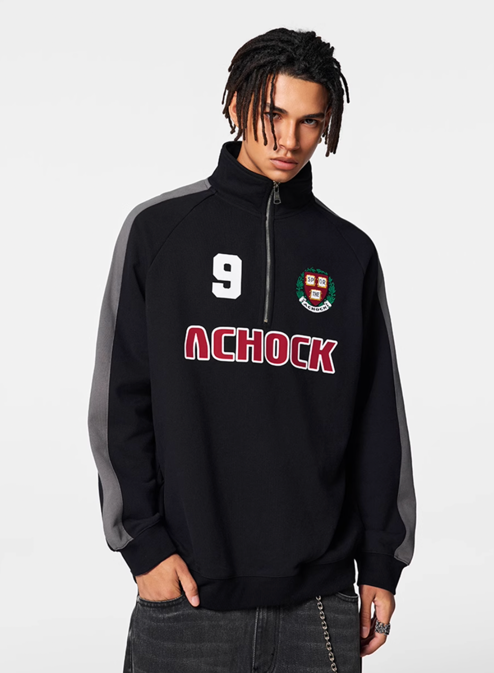 Achock Uniform Designed Half-Zip Sweatshirt