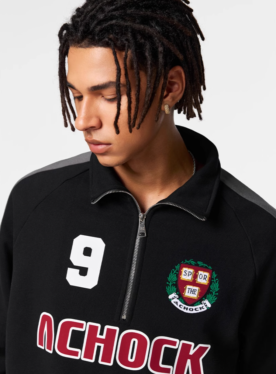 Achock Uniform Designed Half-Zip Sweatshirt