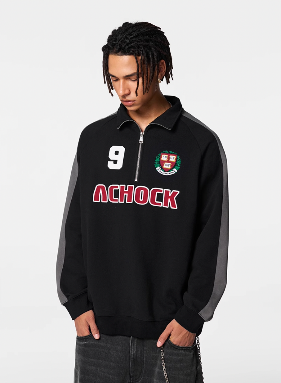 Achock Uniform Designed Half-Zip Sweatshirt