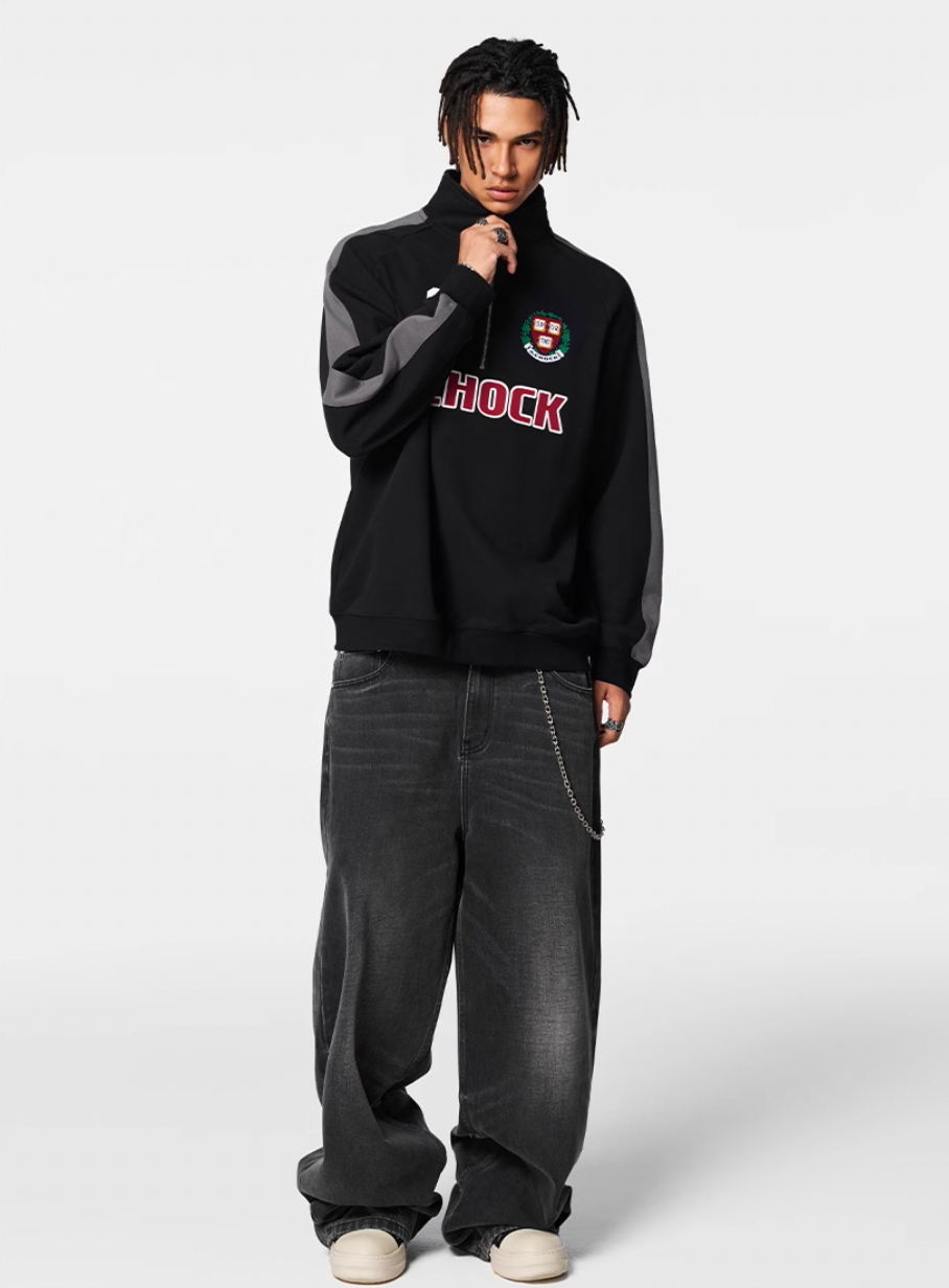 Achock Uniform Designed Half-Zip Sweatshirt