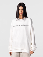 Achock Fake Two Pieces Printed Mesh Long Sleeve Tee