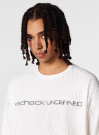 Achock Fake Two Pieces Printed Mesh Long Sleeve Tee