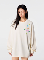 Achock Small Flower Logo Print Long Sleeve Tee