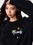 Achock Small Flower Logo Print Long Sleeve Tee