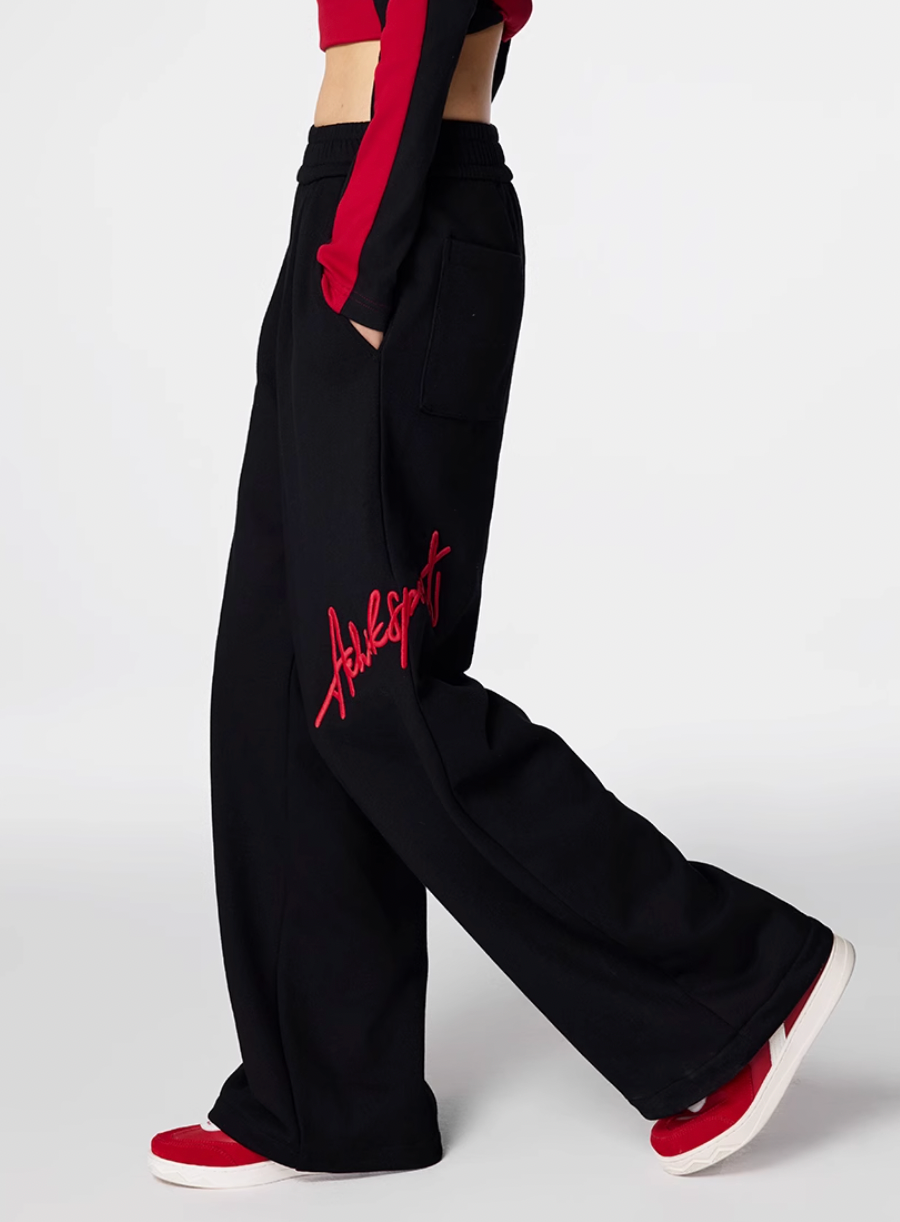Achock Logo Embroidery Baggy Sweatpants
