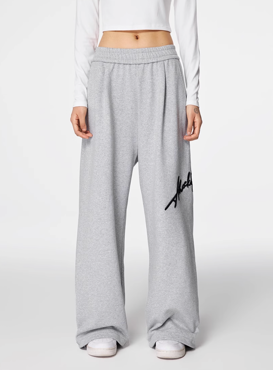 Achock Logo Embroidery Baggy Sweatpants