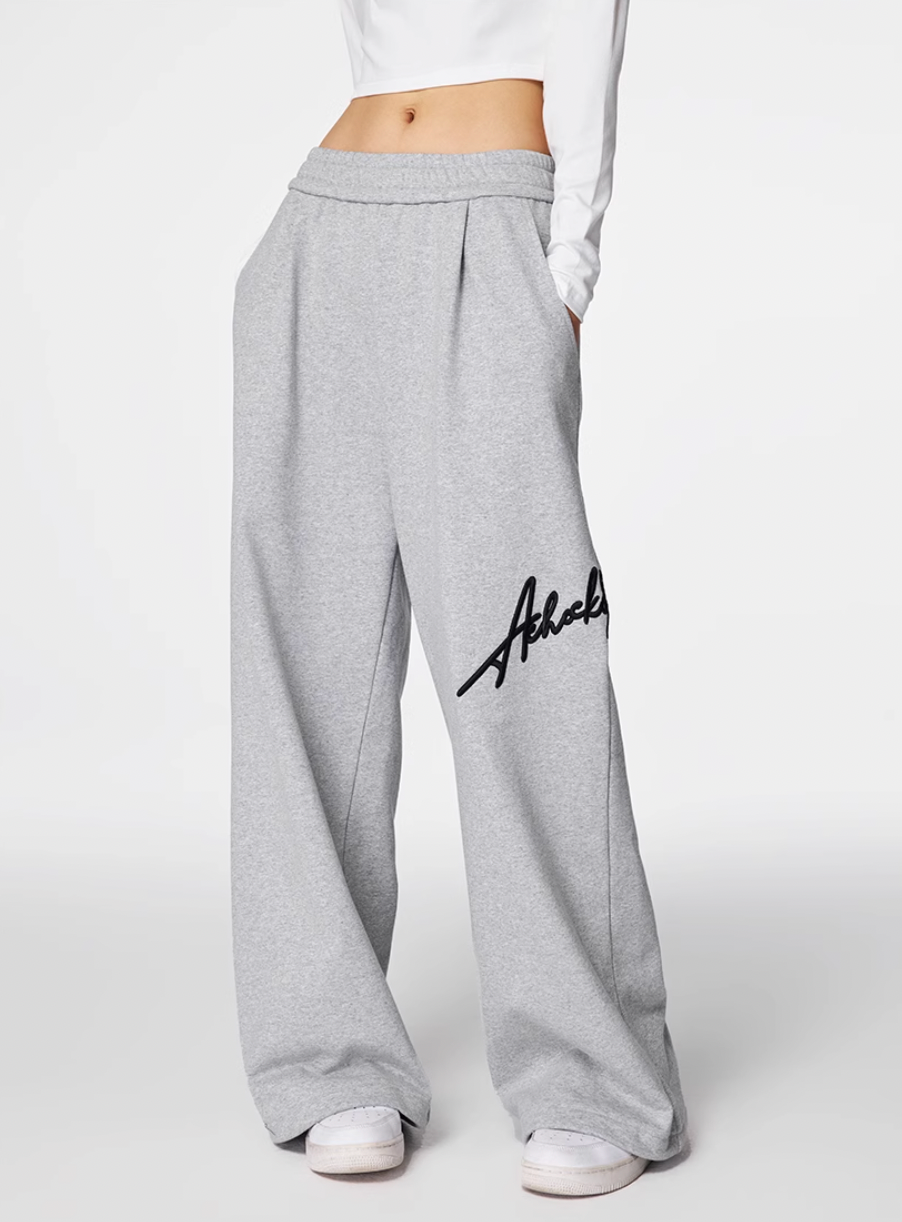 Achock Logo Embroidery Baggy Sweatpants