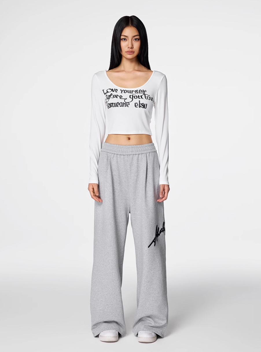 Achock Logo Embroidery Baggy Sweatpants
