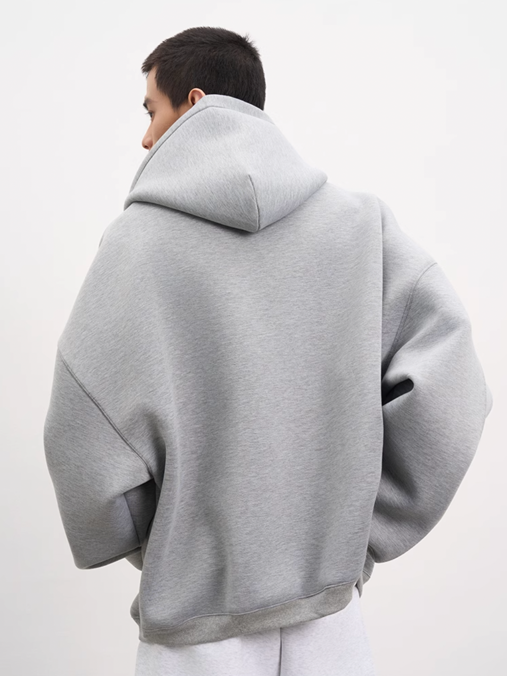 AFGK Air Layer Embroidered Oversized Zip-Up Hoodie