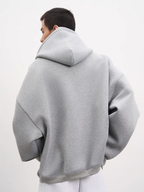 AFGK Air Layer Embroidered Oversized Zip-Up Hoodie