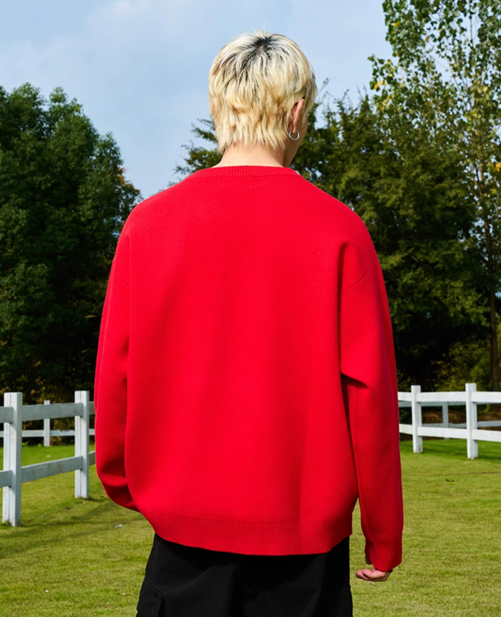 AFGK Slogan Letters Knit Sweater