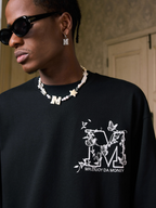 MEDM Big M Butterfly Vine Embroidered Long Sleeve Tee